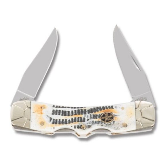 Frost Cutlery Mustang Mojave Jigged Bone Double Lockback Knife - Picture 1 of 6